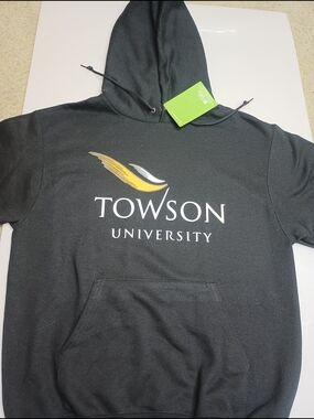 Champion Black Towson University Hoody Size S